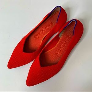 Rothy’s The Point Red Orange Flats size 7.5 Women